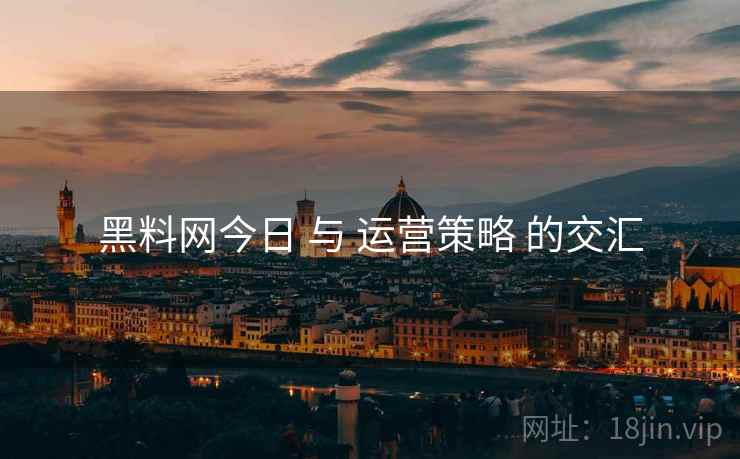 黑料网今日 与 运营策略 的交汇  第2张