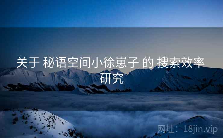 关于 秘语空间小徐崽子 的 搜索效率 研究  第2张
