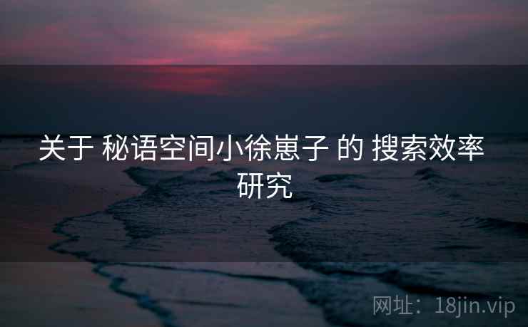 关于 秘语空间小徐崽子 的 搜索效率 研究  第1张